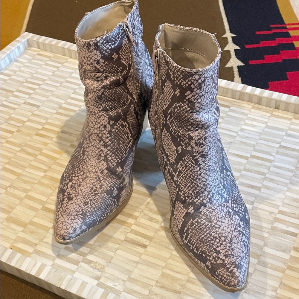 Coconuts grey Snakeskin Ankle Boots